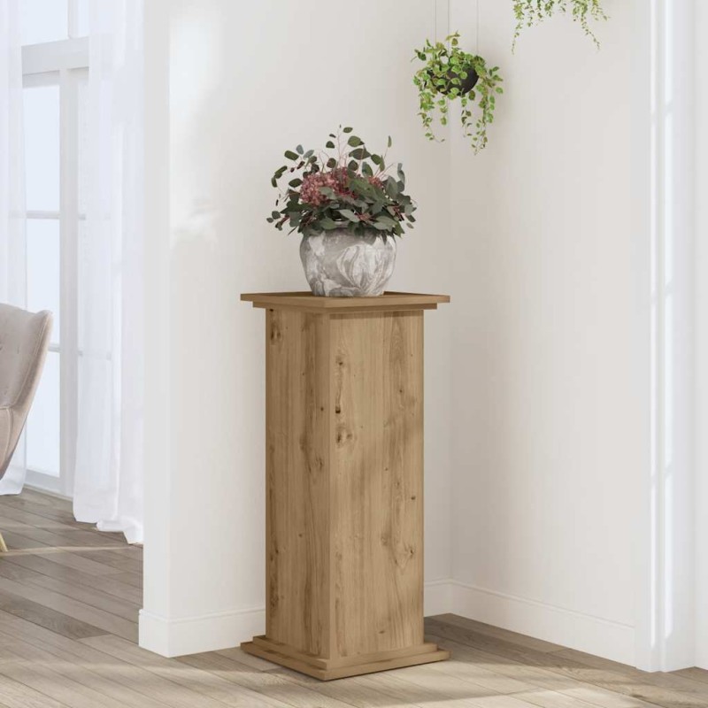 vidaXL Βάσεις Φυτών Αρτισιανή Δρυς 33x33x80 εκ. Επεξ. Ξύλο