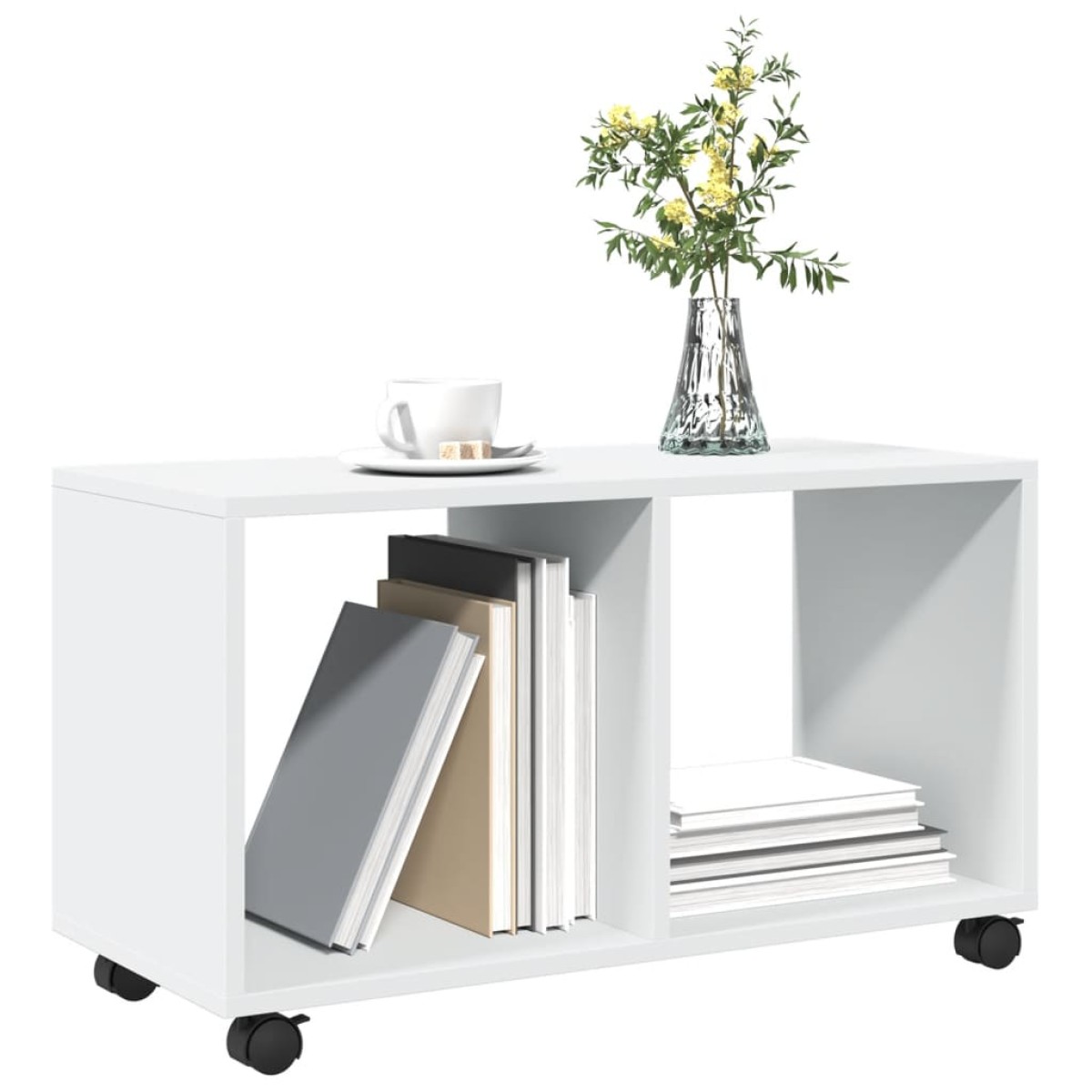 vidaXL Ντουλάπι Τροχήλατο Λευκό 72x33x42,5 εκ. από Επεξ. Ξύλο