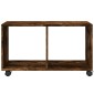 vidaXL Ντουλάπι Με Ροδάκια Καπνιστή Δρυς 72x33x42,5 εκ. Επεξ. Ξύλο