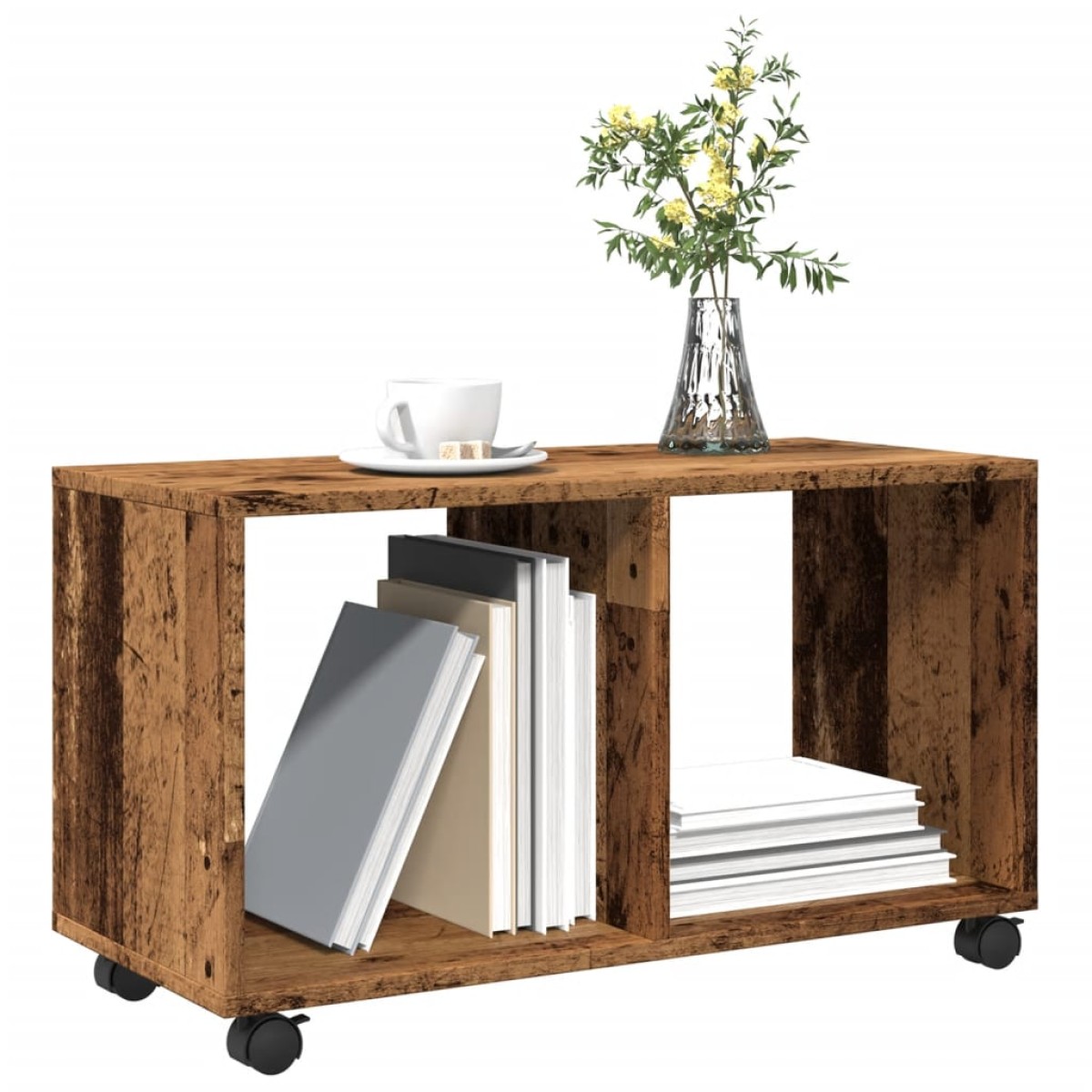 vidaXL Ντουλάπι Τροχήλατο Όψη Παλαιού Ξύλου 72x33x42,5 εκ. Επεξ. Ξύλο