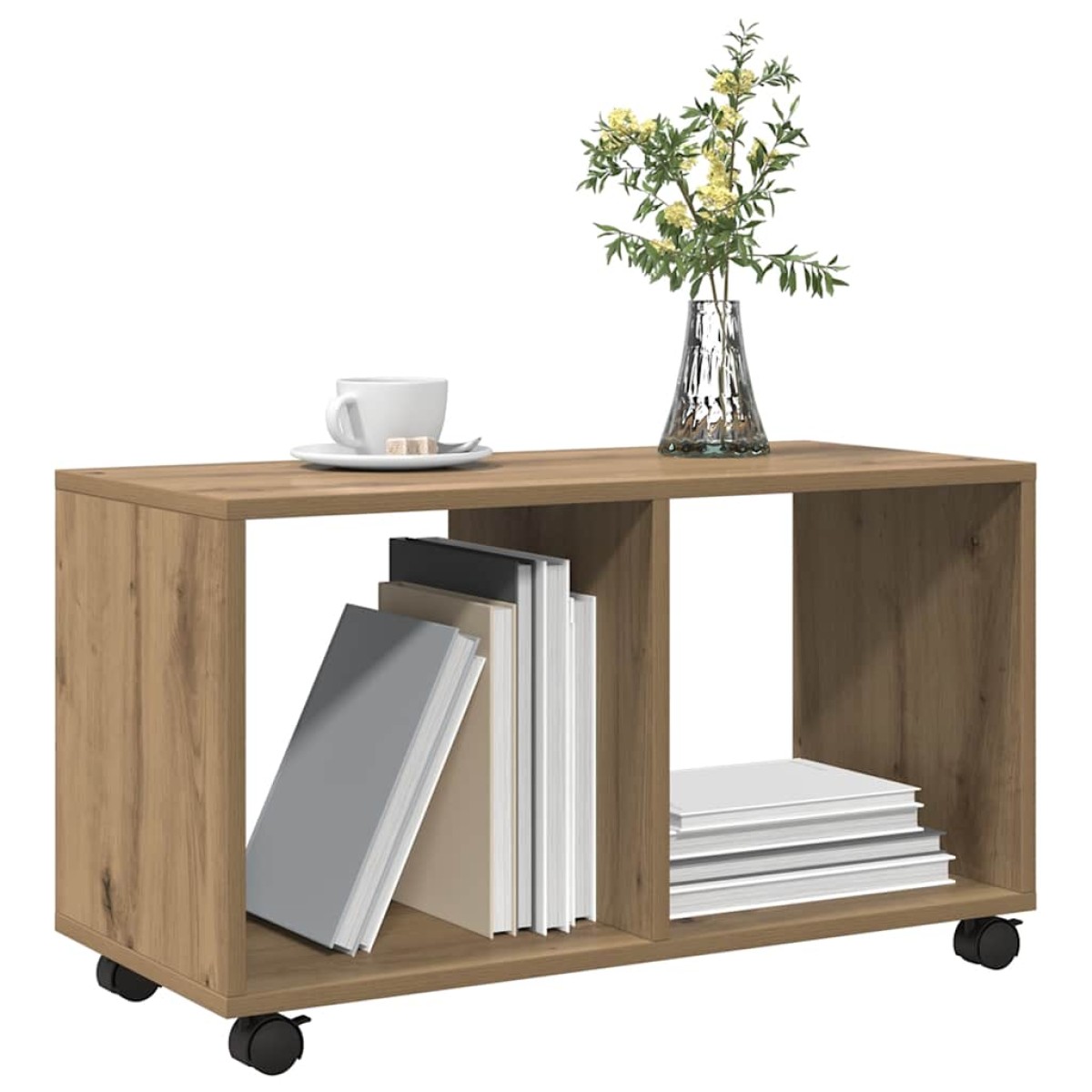 vidaXL Ντουλάπι Τροχήλατο Αρτισιανή Δρυς 72x33x42,5 εκ. Επεξ. Ξύλο