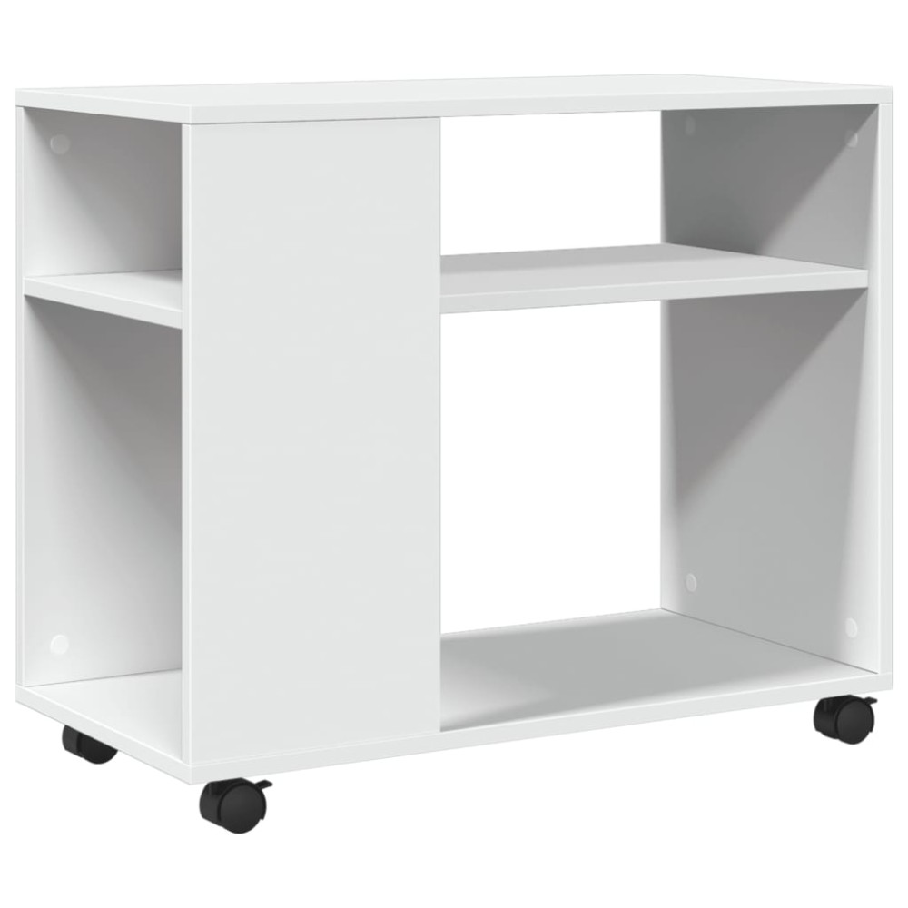 vidaXL Βοηθητικό Τραπέζι με Ρόδες Λευκό 70x35x60 εκ. Επεξεργ. Ξύλο