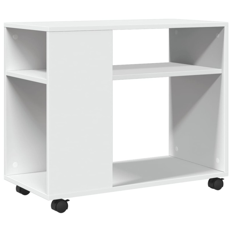 vidaXL Βοηθητικό Τραπέζι με Ρόδες Λευκό 70x35x60 εκ. Επεξεργ. Ξύλο