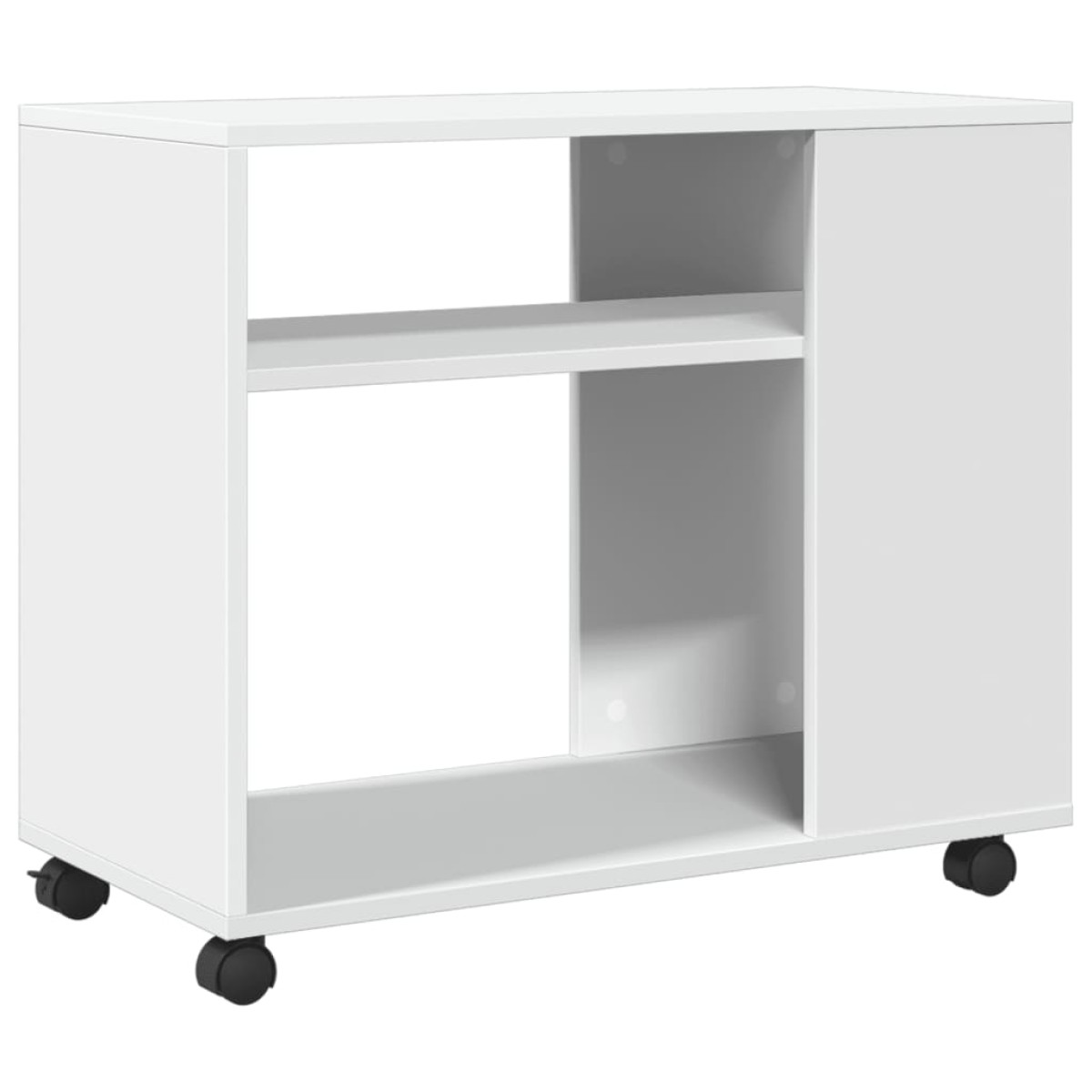 vidaXL Βοηθητικό Τραπέζι με Ρόδες Λευκό 70x35x60 εκ. Επεξεργ. Ξύλο