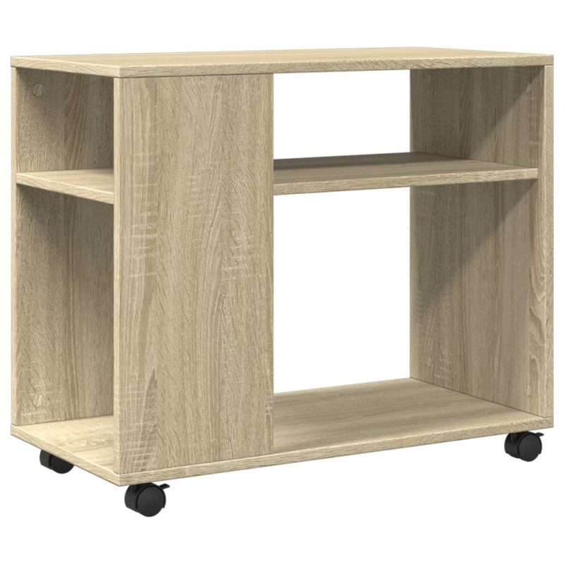 vidaXL Βοηθητικό Τραπέζι με Ρόδες Sonoma Δρυς 70x35x60 εκ. Επεξ. Ξύλο