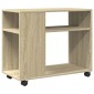 vidaXL Βοηθητικό Τραπέζι με Ρόδες Sonoma Δρυς 70x35x60 εκ. Επεξ. Ξύλο