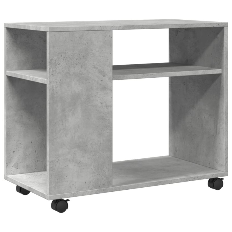 vidaXL Βοηθητικό Τραπέζι με Ρόδες Γκρι Σκυρ 70x35x60 εκ Επεξ. Ξύλο