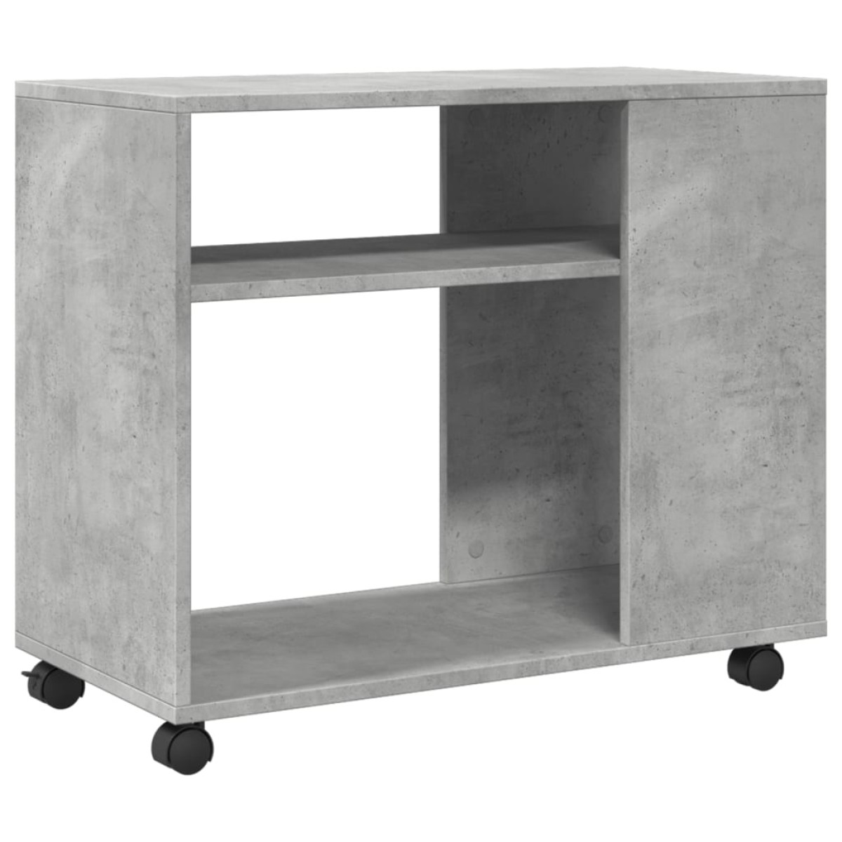 vidaXL Βοηθητικό Τραπέζι με Ρόδες Γκρι Σκυρ 70x35x60 εκ Επεξ. Ξύλο