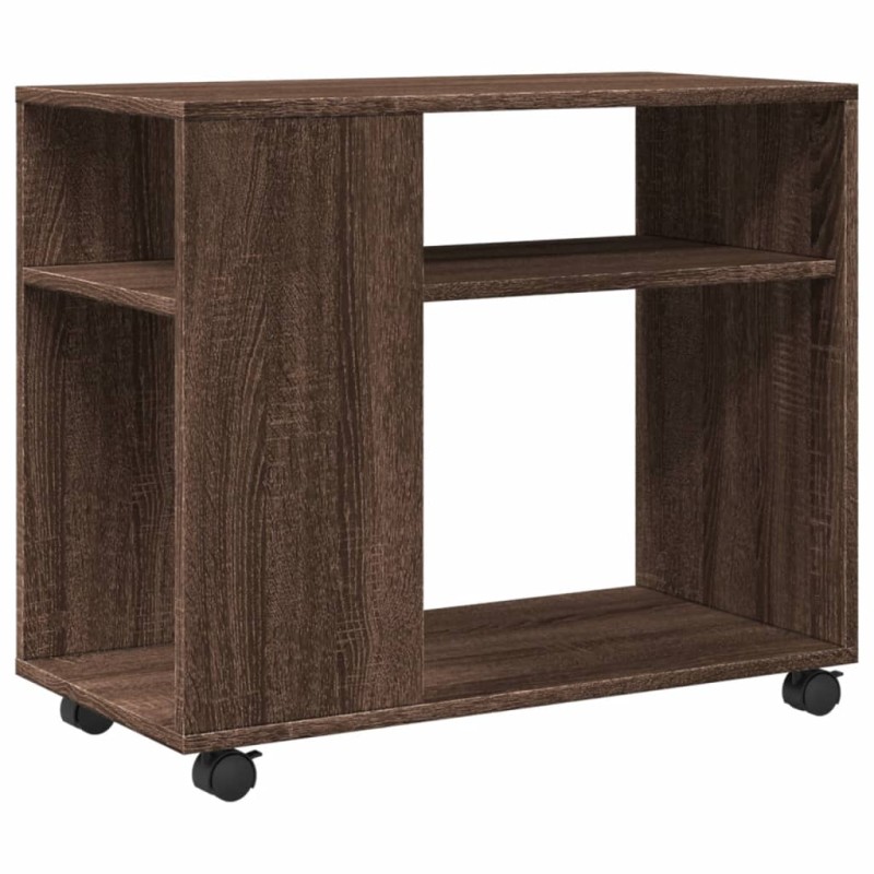 vidaXL Βοηθητικό Τραπέζι με Ρόδες Καφέ Δρυς 70x35x60 εκ. Επεξ. Ξύλο
