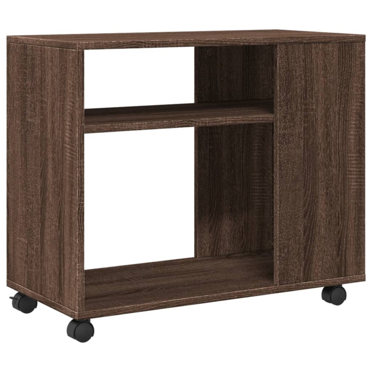 vidaXL Βοηθητικό Τραπέζι με Ρόδες Καφέ Δρυς 70x35x60 εκ. Επεξ. Ξύλο