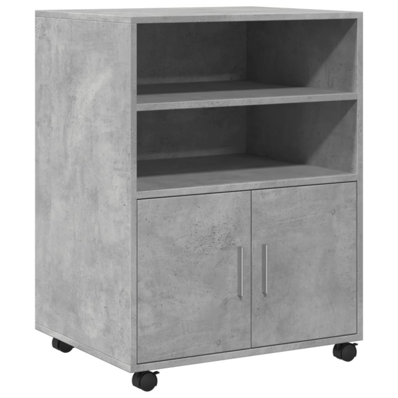vidaXL Ντουλάπι Τροχήλατο Γκρι Σκυρ. 60x48x81 εκ. από Επεξ. Ξύλο