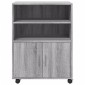 vidaXL Ντουλάπι Με Ροδάκια Γκρι Sonoma 60x48x81 εκ. Επεξεργασμένο Ξύλο