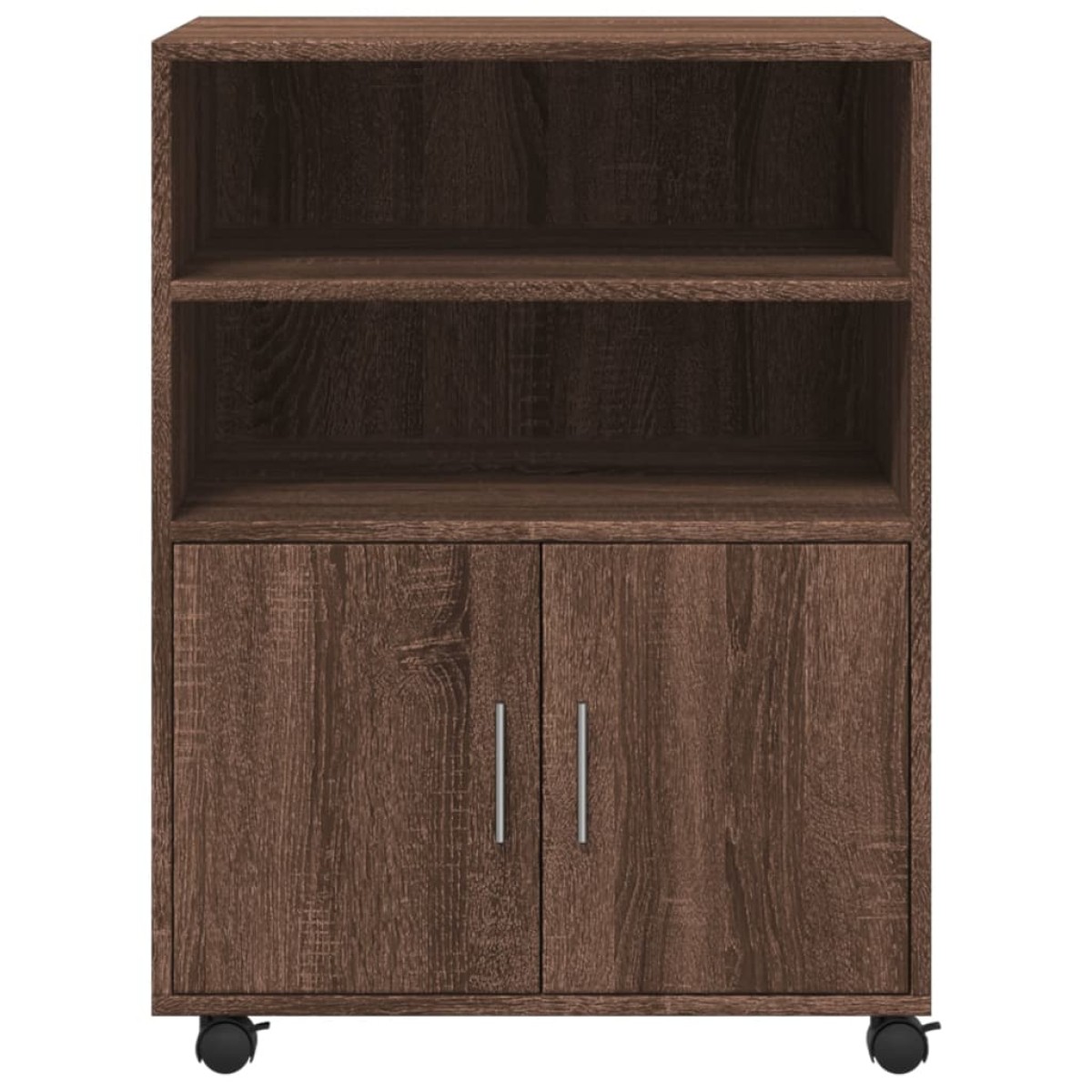 vidaXL Ντουλάπι Με Ροδάκια Καφέ Δρυς 60x48x81 εκ. Επεξεργασμένο Ξύλο