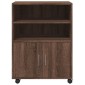 vidaXL Ντουλάπι Με Ροδάκια Καφέ Δρυς 60x48x81 εκ. Επεξεργασμένο Ξύλο