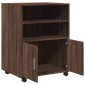 vidaXL Ντουλάπι Με Ροδάκια Καφέ Δρυς 60x48x81 εκ. Επεξεργασμένο Ξύλο
