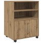 vidaXL Ντουλάπι Τροχήλατο Αρτισιανή Δρυς 60x48x81 εκ. από Επεξ. Ξύλο