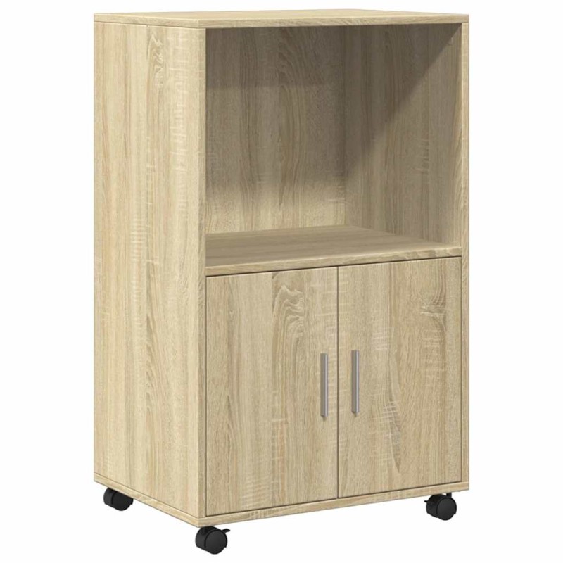 vidaXL Ντουλάπι Τροχήλατο Sonoma Δρυς 55x40x91 εκ. από Επεξ. Ξύλο