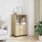 vidaXL Ντουλάπι Τροχήλατο Sonoma Δρυς 55x40x91 εκ. από Επεξ. Ξύλο