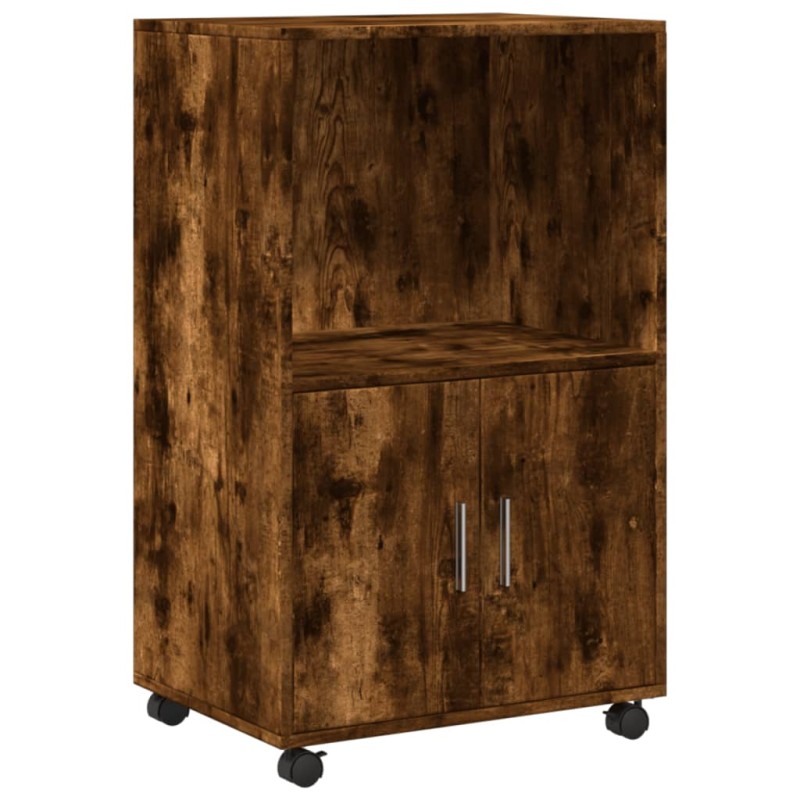 vidaXL Ντουλάπι Με Ροδάκια Καπνιστή Δρυς 55x40x91 εκ. Επεξ. Ξύλο