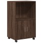 vidaXL Ντουλάπι Τροχήλατο Καφέ Δρυς 55x40x91 εκ. από Επεξ. Ξύλο