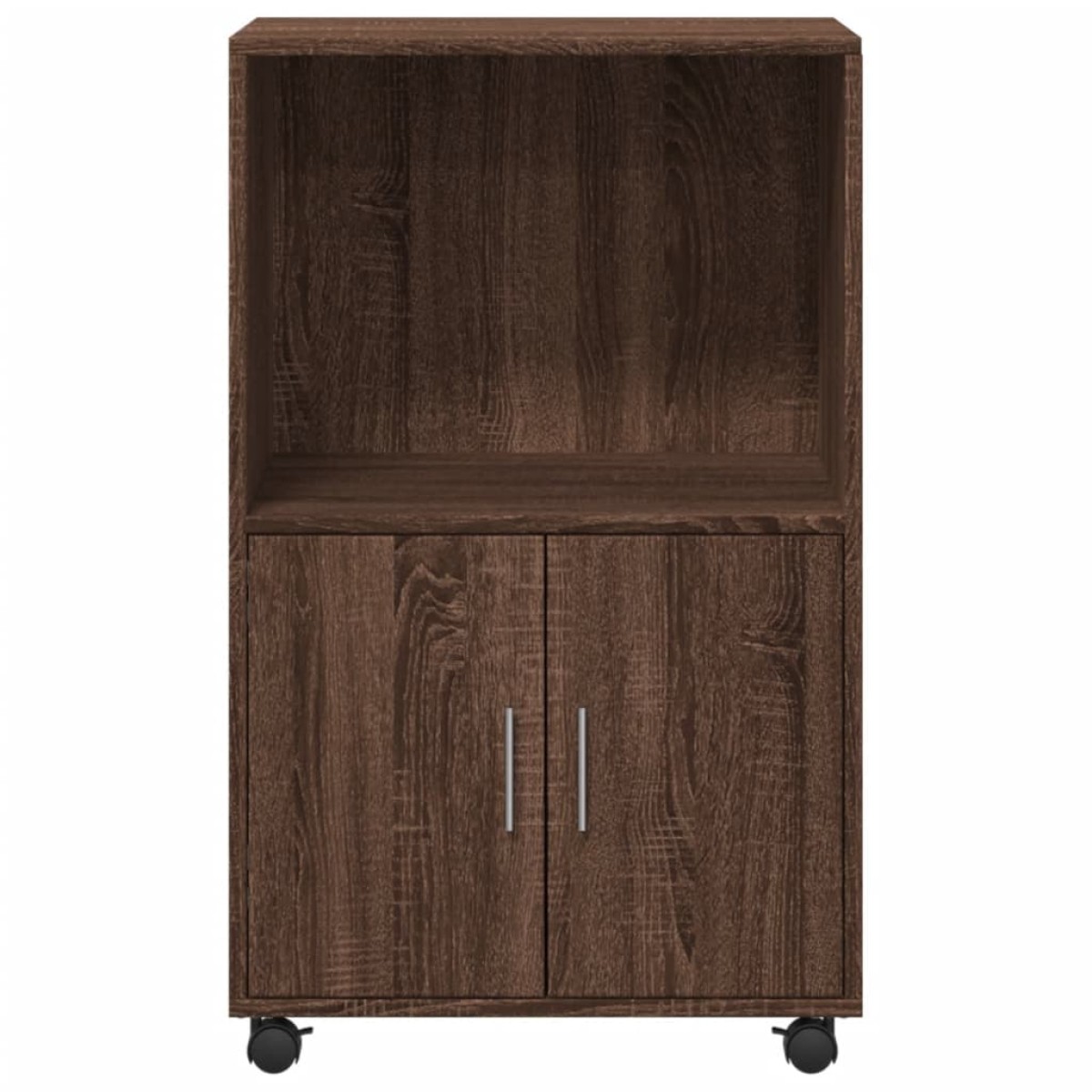 vidaXL Ντουλάπι Τροχήλατο Καφέ Δρυς 55x40x91 εκ. από Επεξ. Ξύλο