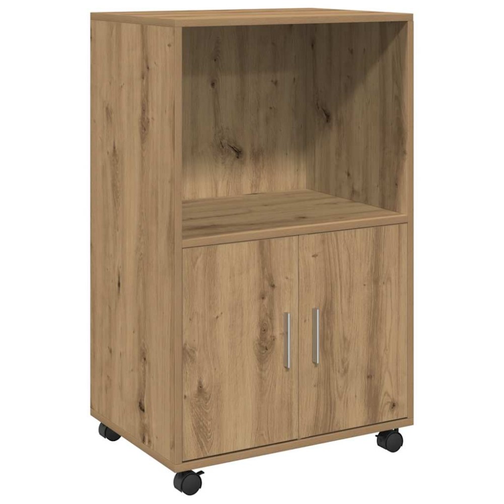 vidaXL Ντουλάπι Τροχήλατο Αρτισιανή Δρυς 55x40x91 εκ. από Επεξ. Ξύλο