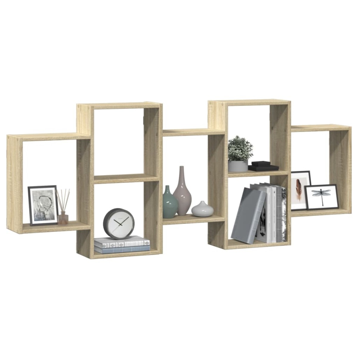 vidaXL Ραφιέρα Τοίχου Sonoma Δρυς 159x18x65 εκ. από Επεξεργ. Ξύλο