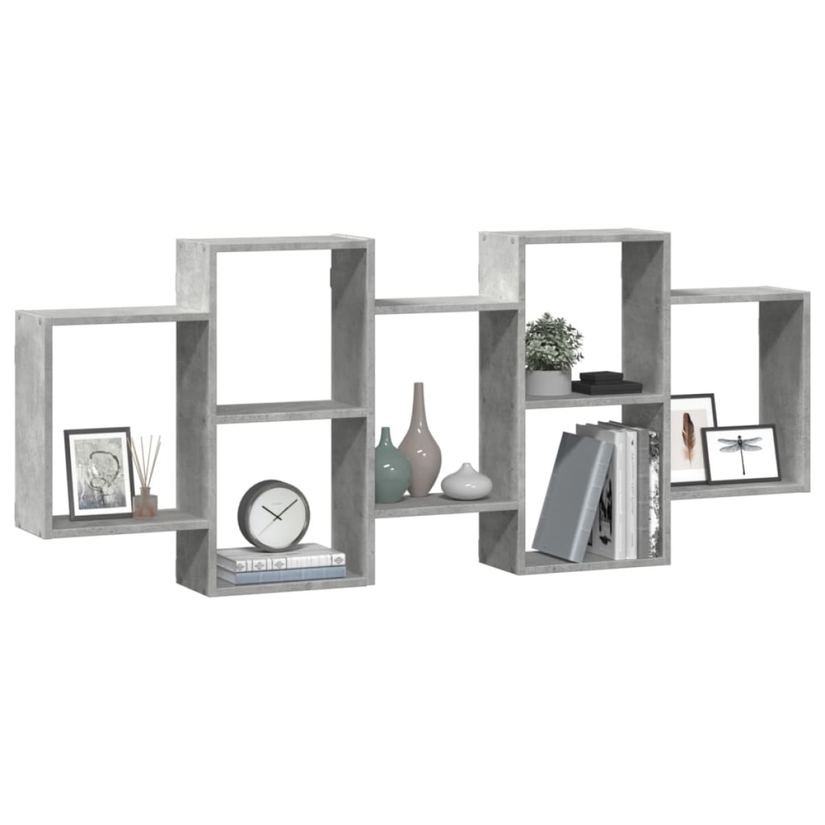 vidaXL Ραφιέρα Τοίχου Γκρι Σκυροδέματος 159x18x65 εκ. από Επεξ. Ξύλο