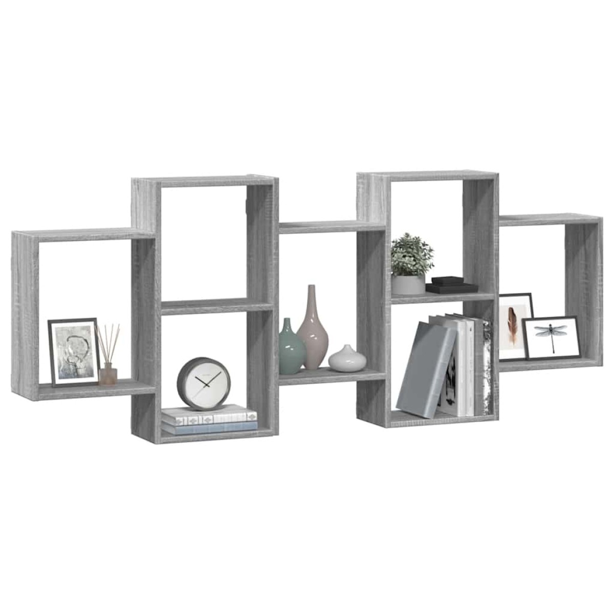vidaXL Ραφιέρα Τοίχου Γκρι Sonoma 159x18x65 εκ. Επεξεργασμένο Ξύλο
