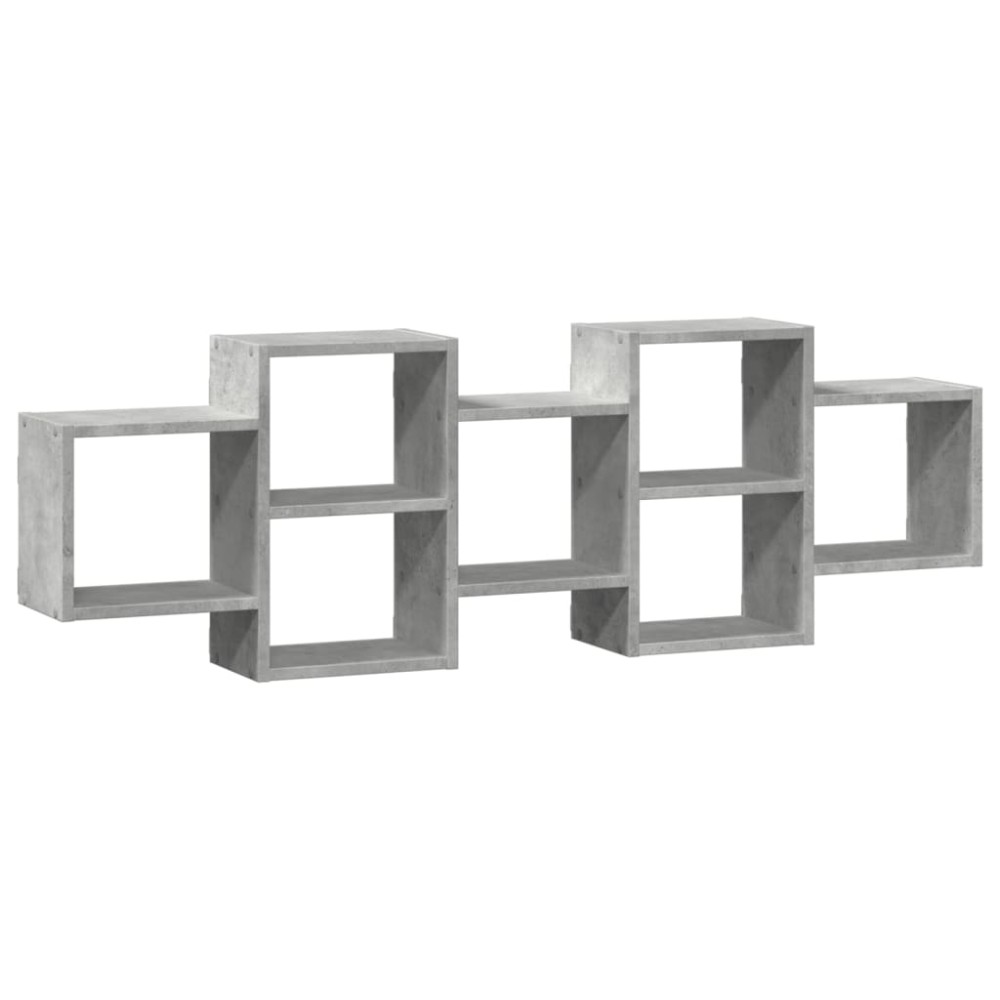vidaXL Ραφιέρα Τοίχου Γκρι Σκυροδέματος 129x18x42 εκ. από Επεξ. Ξύλο
