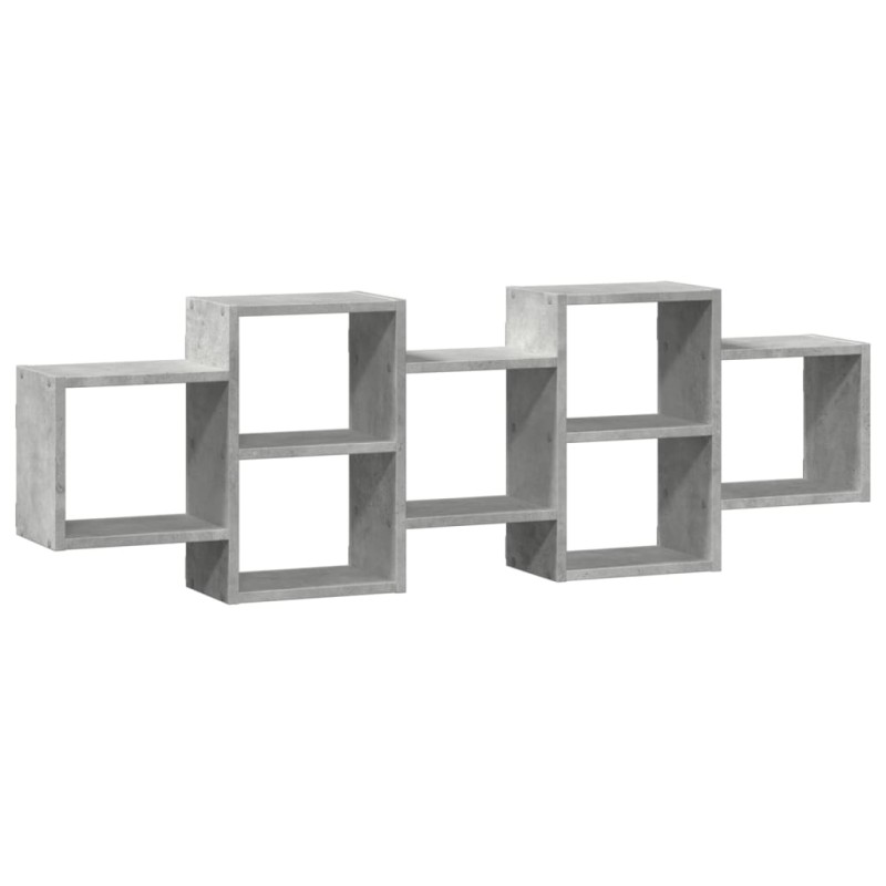 vidaXL Ραφιέρα Τοίχου Γκρι Σκυροδέματος 129x18x42 εκ. από Επεξ. Ξύλο
