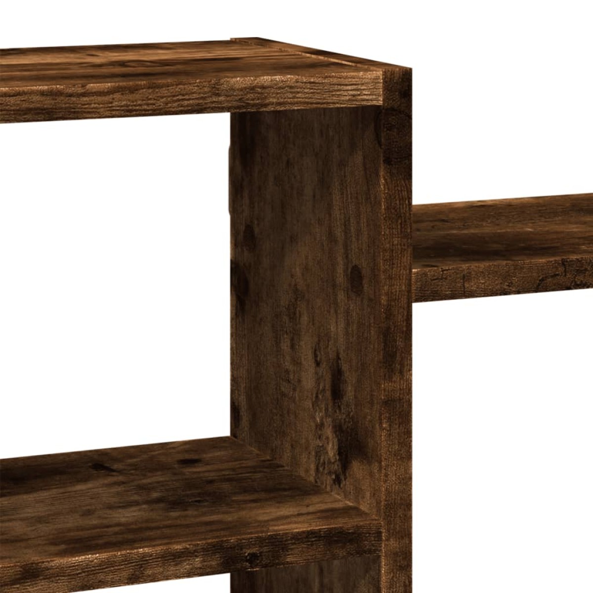 vidaXL Ραφιέρα Τοίχου Καπνιστή Δρυς 129x18x42 εκ. Επεξεργασμένο Ξύλο