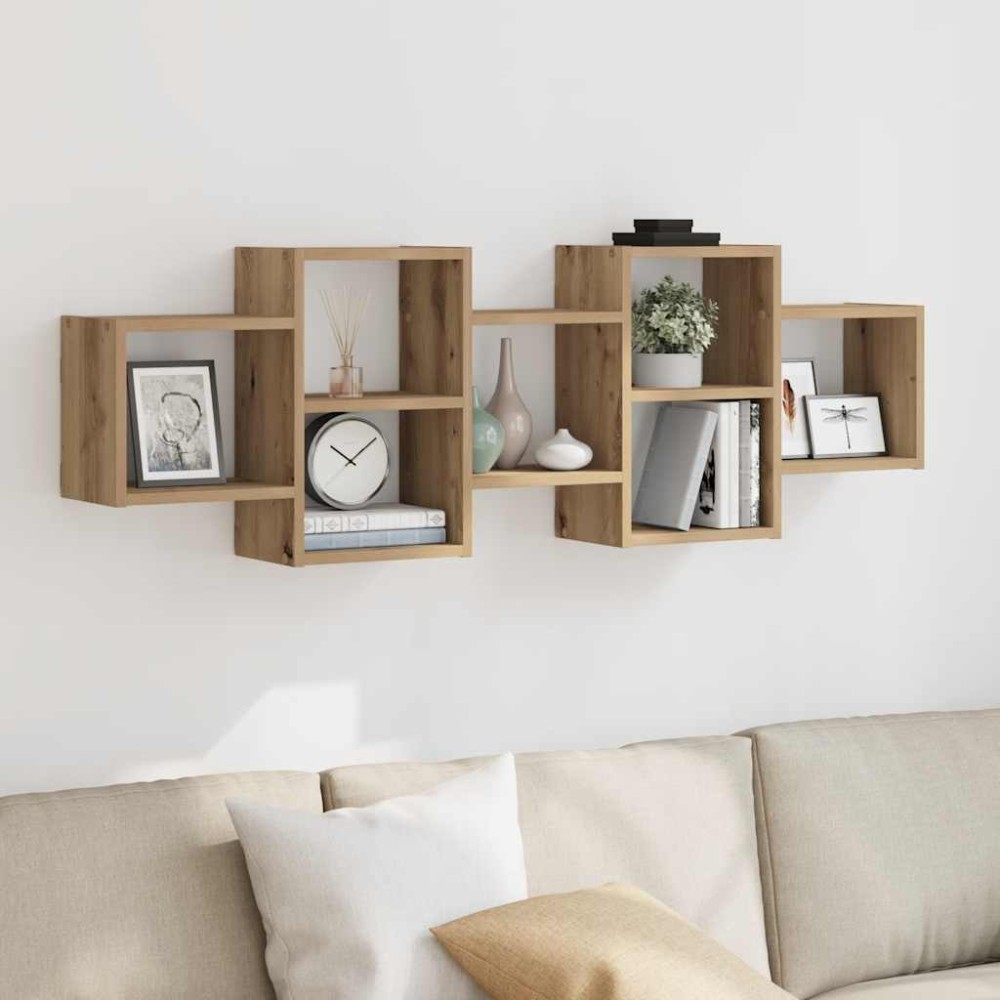 vidaXL Ράφι Τοίχου Αρτισιανή Δρυς 129x18x42 εκ. από Επεξεργασμένο Ξύλο