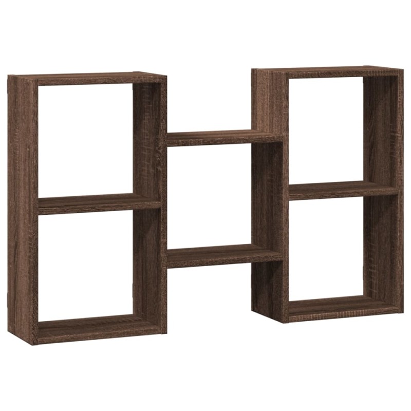 vidaXL Ραφιέρα Τοίχου Καφέ Δρυς 96x18x60 εκ. Επεξεργασμένο Ξύλο