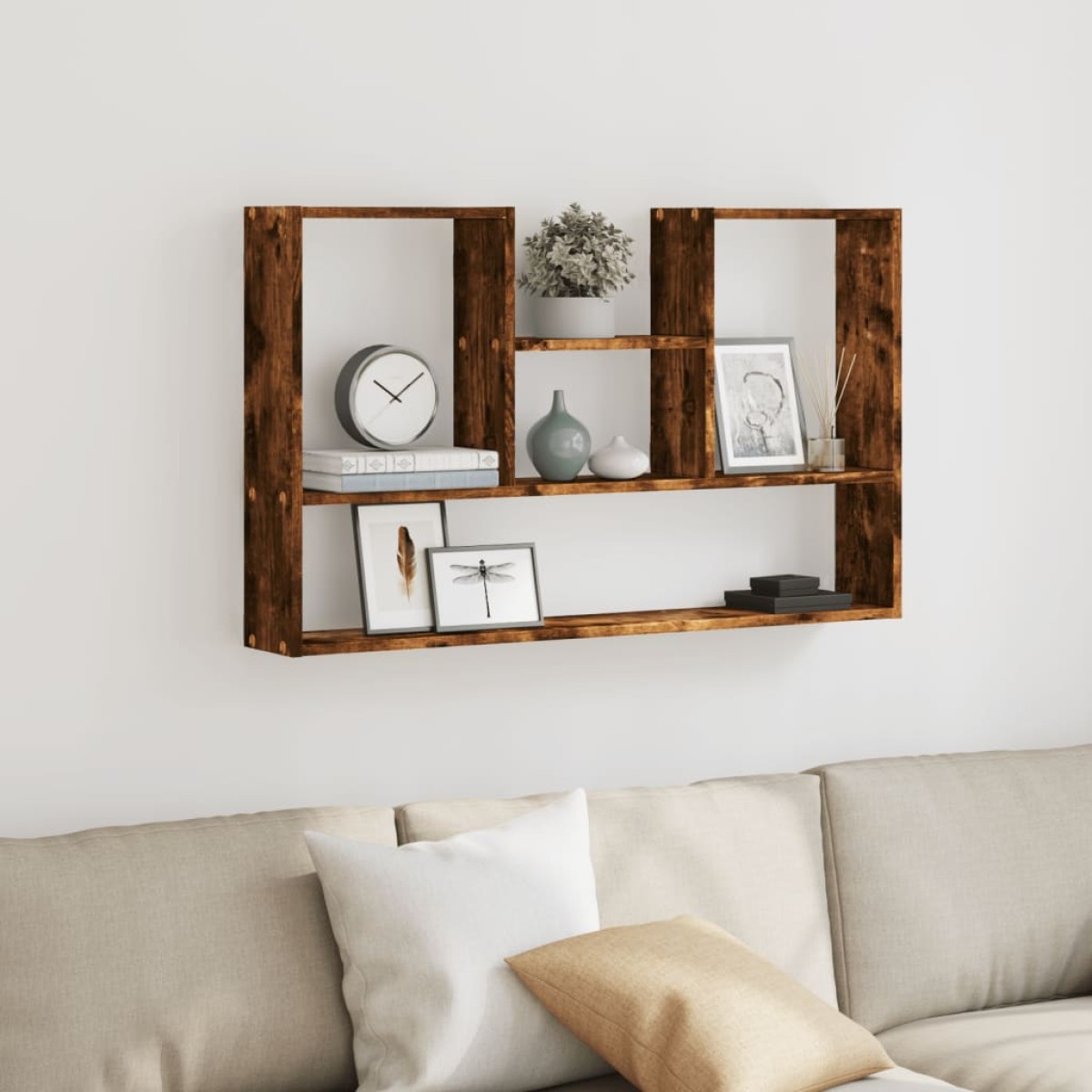 vidaXL Ραφιέρα Τοίχου Καπνιστή Δρυς 99x15x60 εκ. Επεξεργασμένο Ξύλο
