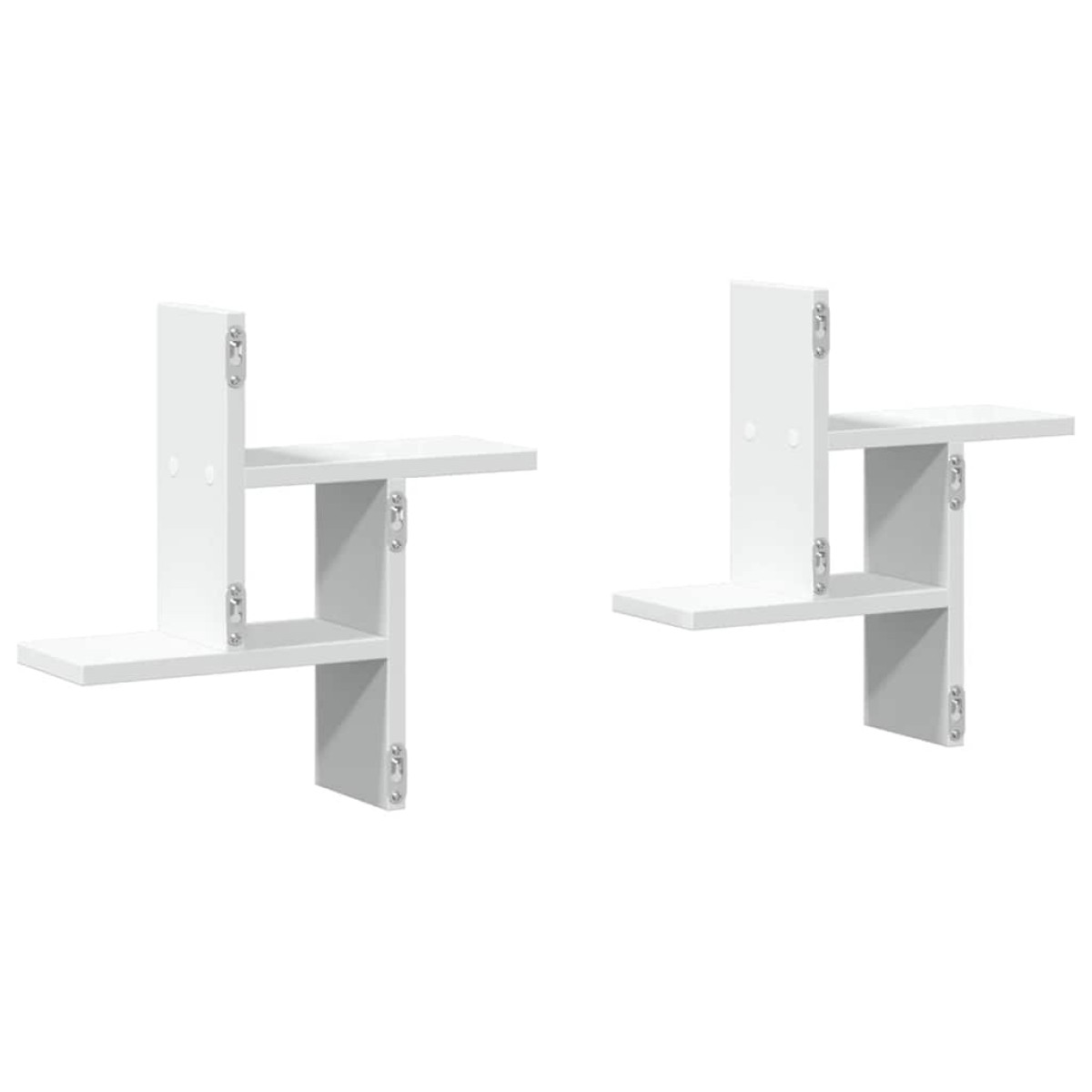 vidaXL Ραφιέρες Τοίχου 2 τεμ. Λευκές 38x12x38 εκ. από Επεξ. Ξύλο