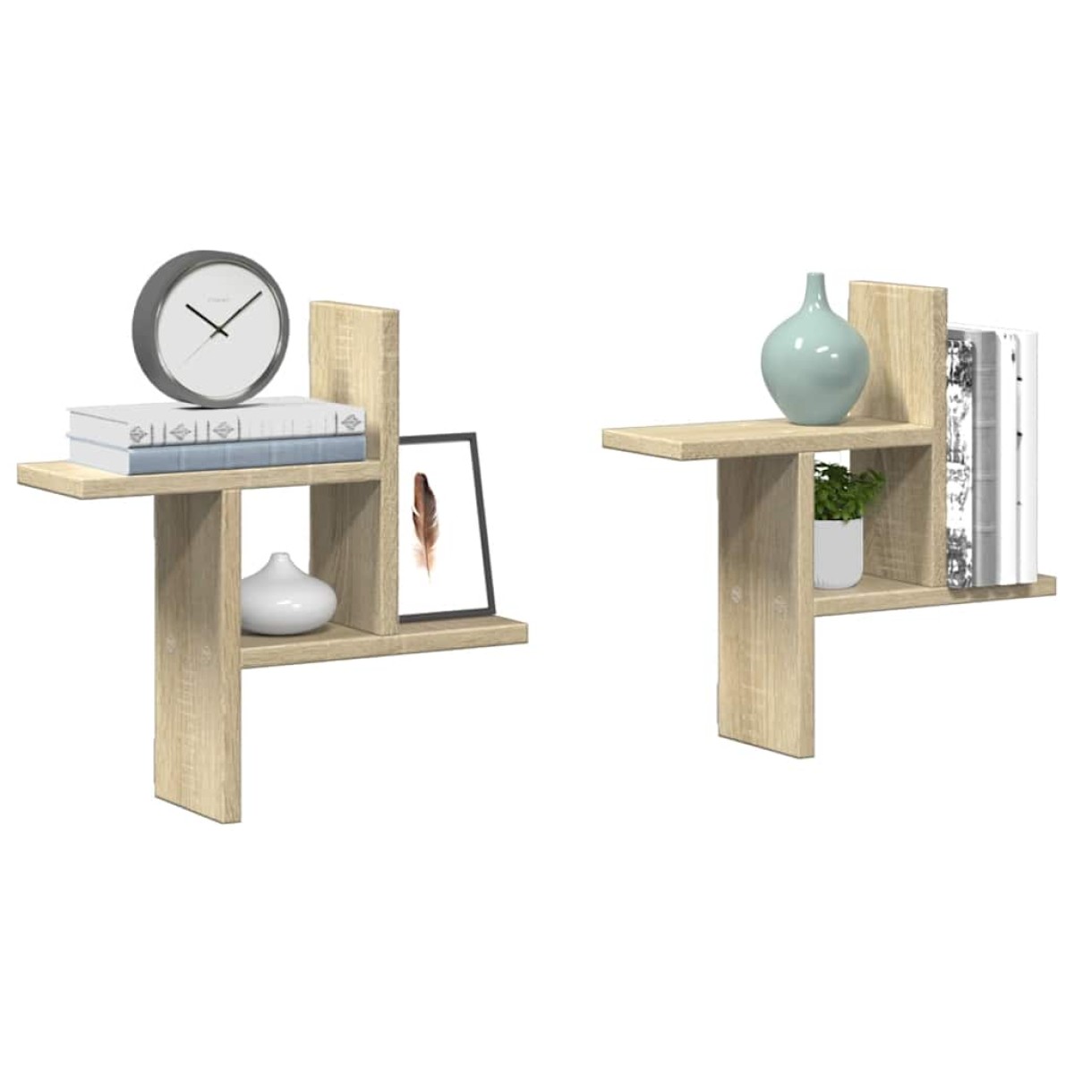 vidaXL Ραφιέρες Τοίχου 2 τεμ. Sonoma Δρυς 38x12x38 εκ. από Επεξ. Ξύλο