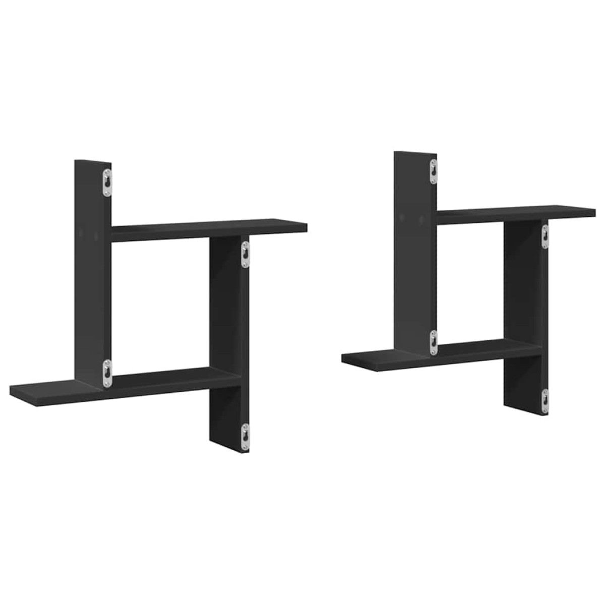 vidaXL Ραφιέρες Τοίχου 2 τεμ. Μαύρες 50x12x50 εκ. από Επεξ. Ξύλο