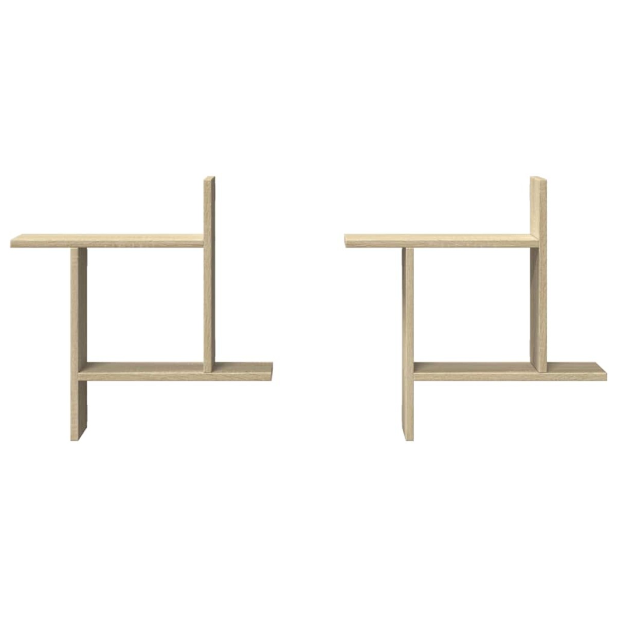 vidaXL Ραφιέρες Τοίχου 2 τεμ. Sonoma Δρυς 50x12x50 εκ. από Επεξ. Ξύλο
