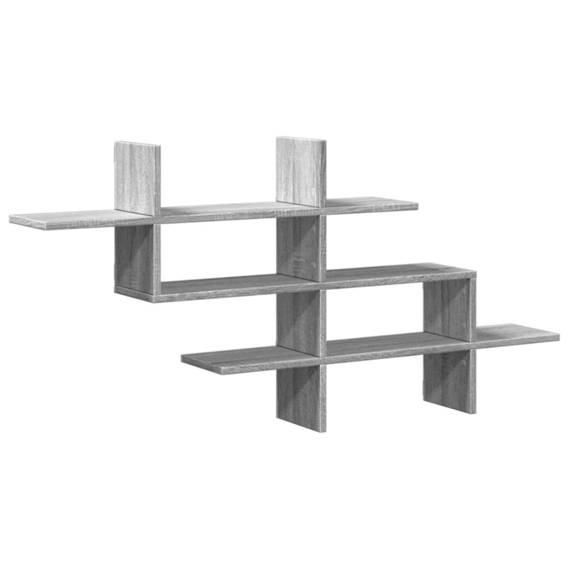 vidaXL Ραφιέρα Τοίχου Γκρι Sonoma 124,5x18x60,5 εκ. Επεξεργασμένο Ξύλο