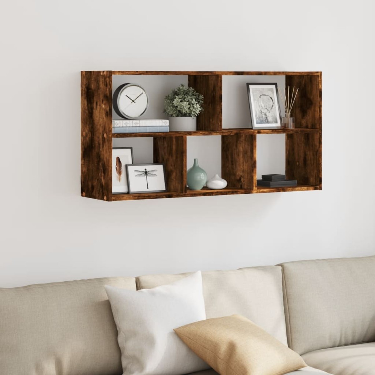 vidaXL Ραφιέρα Τοίχου Καπνιστή Δρυς 100x25x50 εκ. Επεξεργασμένο Ξύλο