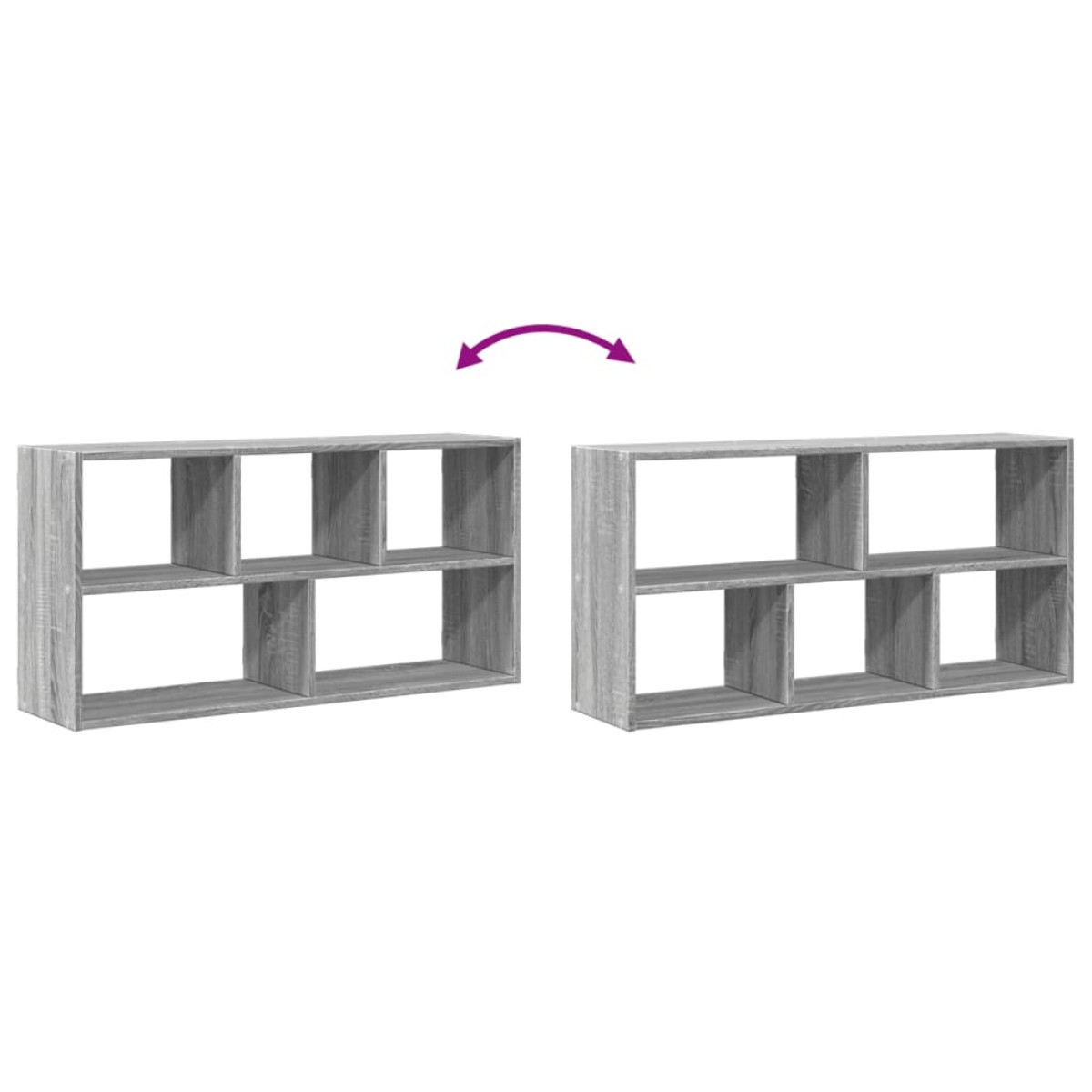 vidaXL Ραφιέρα Τοίχου Γκρι Sonoma 100x25x50 εκ. Επεξεργασμένο Ξύλο