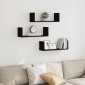 vidaXL Ραφιέρες Τοίχου 3 τεμ. Μαύρες 58x18x18 εκ. από Επεξ. Ξύλο