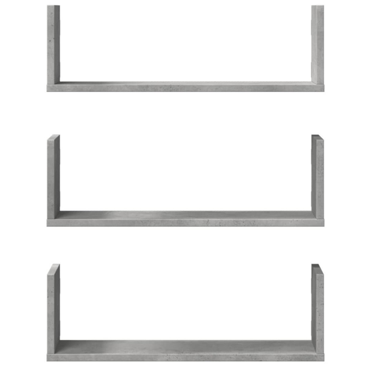 vidaXL Ραφιέρες Τοίχου 3 τεμ. Γκρι Σκυρ. 58x18x18 εκ. Επεξεργ. Ξύλο