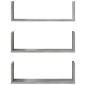 vidaXL Ραφιέρες Τοίχου 3 τεμ. Γκρι Σκυρ. 58x18x18 εκ. Επεξεργ. Ξύλο