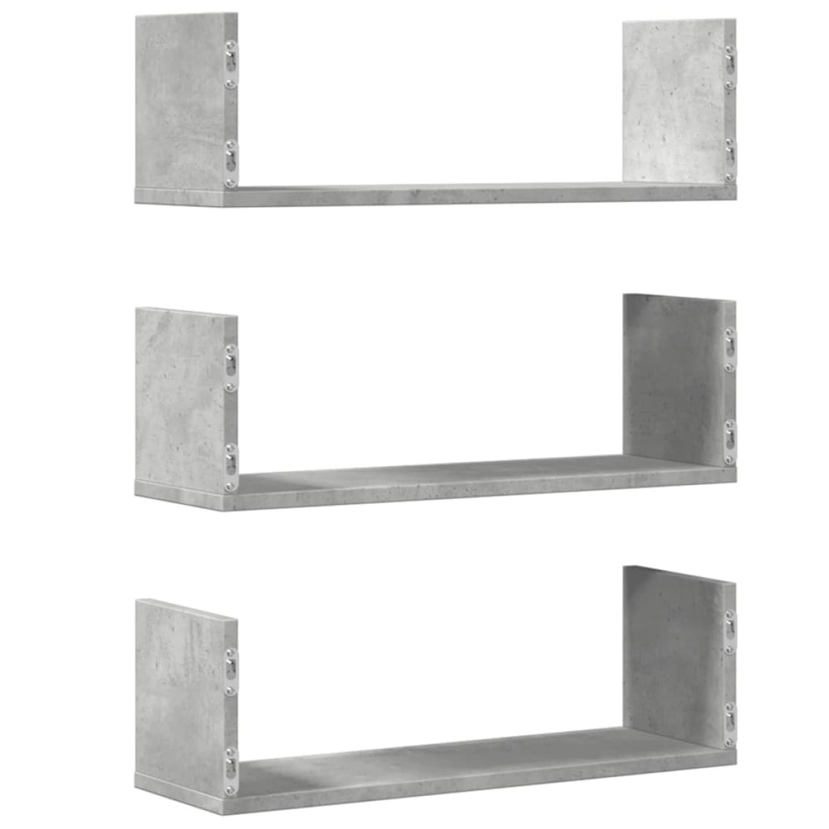vidaXL Ραφιέρες Τοίχου 3 τεμ. Γκρι Σκυρ. 58x18x18 εκ. Επεξεργ. Ξύλο