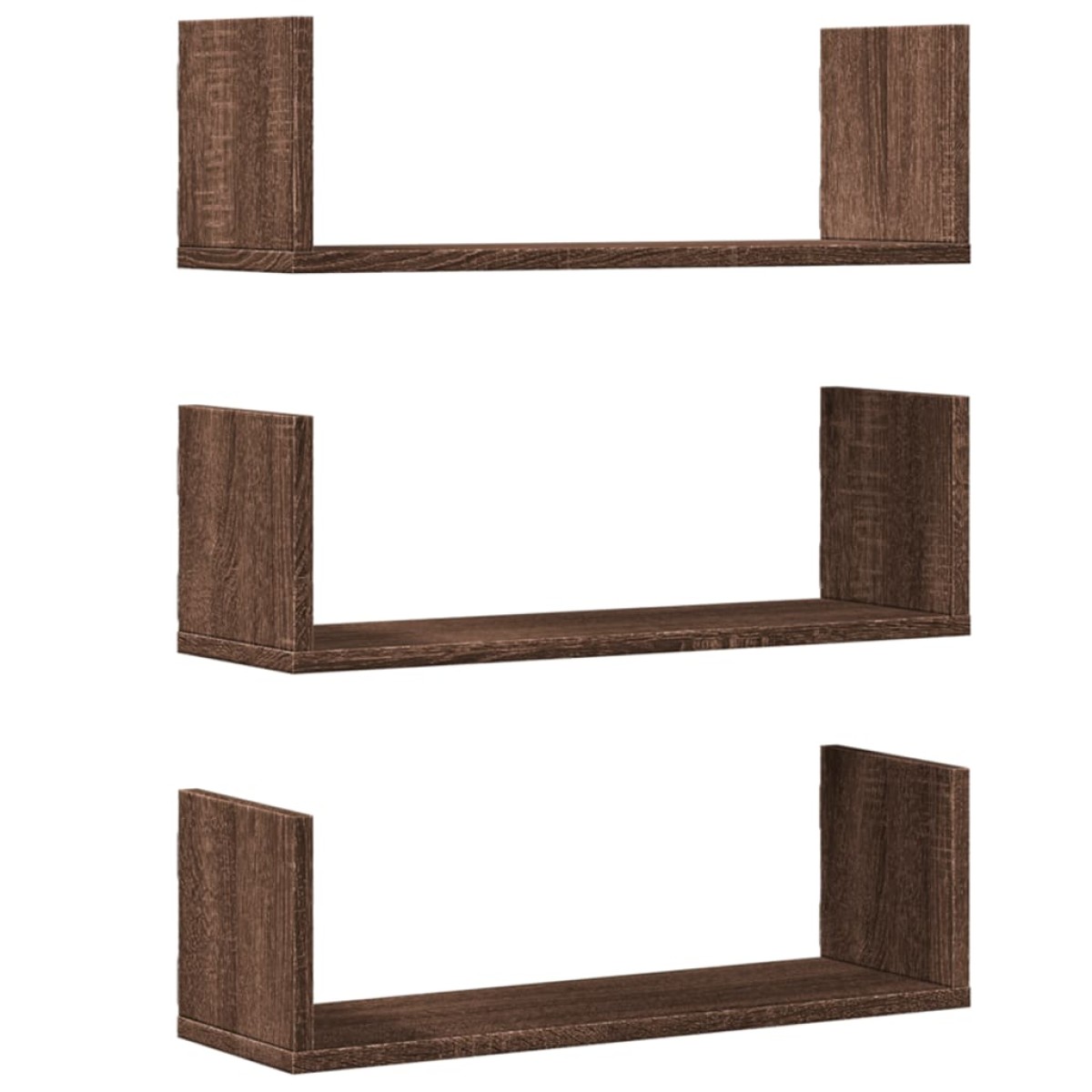 vidaXL Ραφιέρες Τοίχου 3 τεμ. Καφέ Δρυς 58x18x18εκ. Επεξεργασμένο Ξύλο