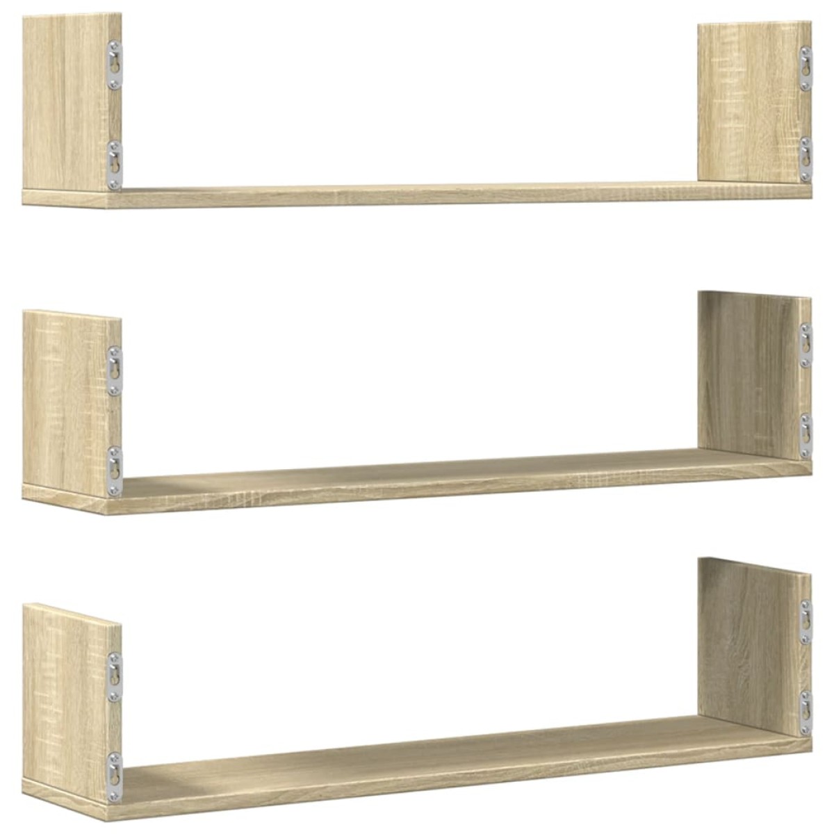 vidaXL Ραφιέρες Τοίχου 3 τεμ. Sonoma Δρυς 80x18x18 εκ. από Επεξ. Ξύλο