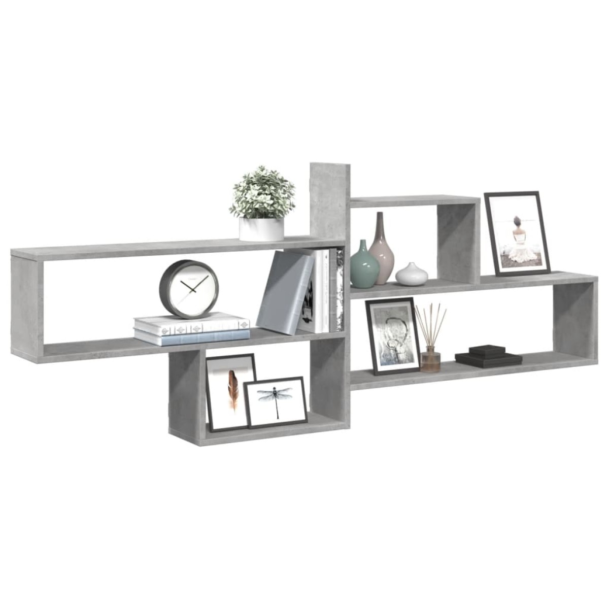 vidaXL Ράφι Τοίχου Γκρι Σκυροδέματος 167,5x18x68 εκ. από Επεξ. Ξύλο