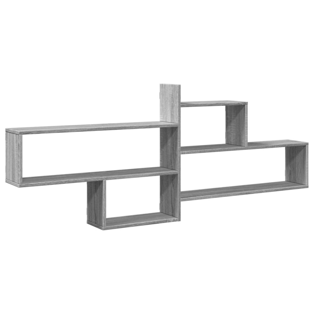 vidaXL Ραφιέρα Τοίχου Γκρι Sonoma 167,5x18x68 εκ. Επεξεργασμένο Ξύλο